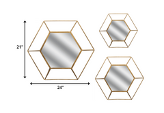 24' X 21' X 4' Hexagon Mirror (Set of 3)