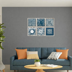 14' X 14' White Frame Blue Natural Element (Set of 6)