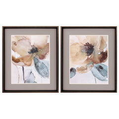 23' X 27' Brushed Silver Frame Watercolor Poppy (Set of 2)