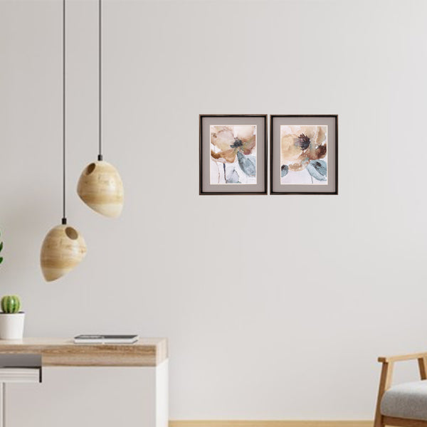 23' X 27' Brushed Silver Frame Watercolor Poppy (Set of 2)