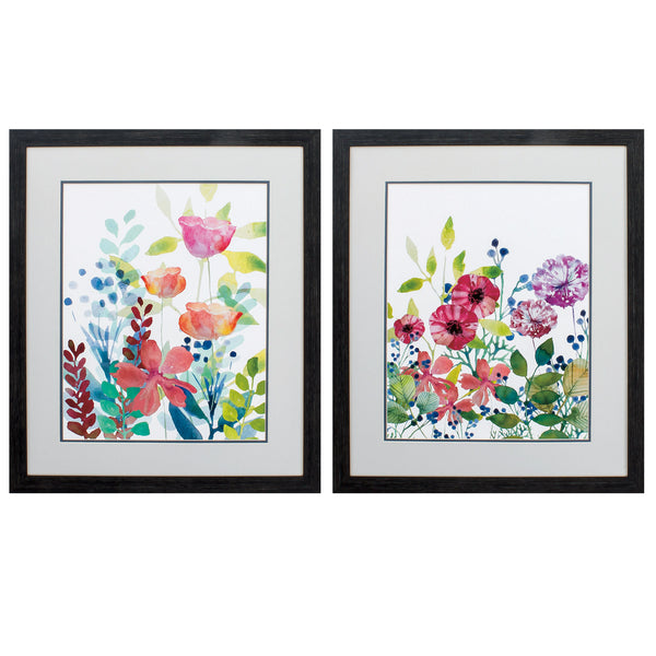 23' X 27' Distressed Black Frame Vivid Flower (Set of 2)