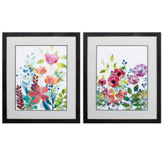 23' X 27' Distressed Black Frame Vivid Flower (Set of 2)