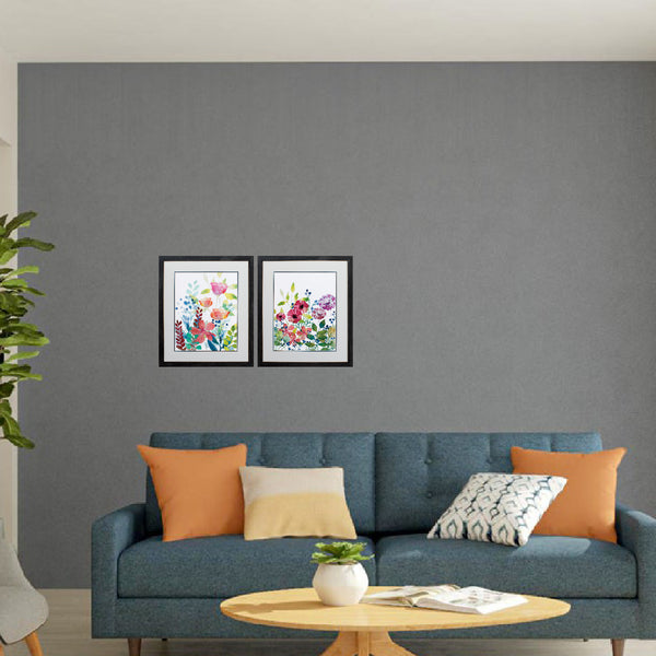 23' X 27' Distressed Black Frame Vivid Flower (Set of 2)