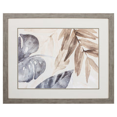 33' X 27' Woodtoned Frame Neutral Island Leaves I