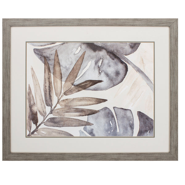 33' X 27' Woodtoned Frame Neutral Island Leaves II