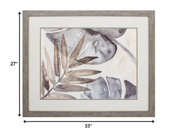 33' X 27' Woodtoned Frame Neutral Island Leaves II