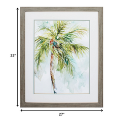 27' X 33' Woodtoned Frame Palm Breezes I
