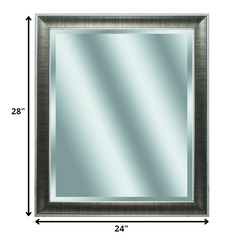 24' X 28' Gunmetal Gray Frame Beveled Mirror
