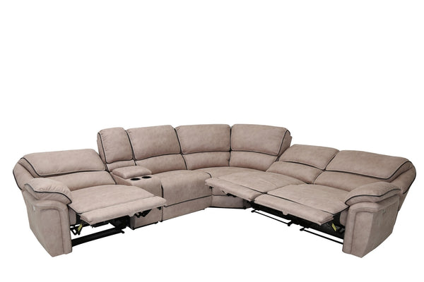 91 X 114" X 41" Beige  Power Reclining Sectional