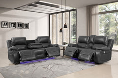 166" X 80" X 80" Gray  Power Reclining Sofa Love