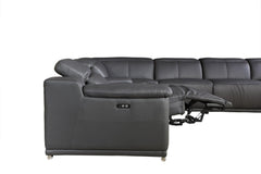 212" X 240" X 19"1.2" Dark Grey Power Reclining 6"PC Sectional
