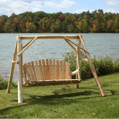 87" X 70" X 65"  Natural Wood Yard Swing