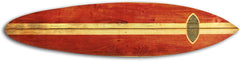 Vintage Look Red Surfboard Wall Art