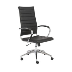 22.25" X 27" X 45.25" High Back Office Chair in Black with Aluminum Base