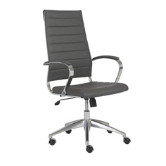 22.25" X 27" X 45.25" High Back Office Chair in Gray with Aluminum Base