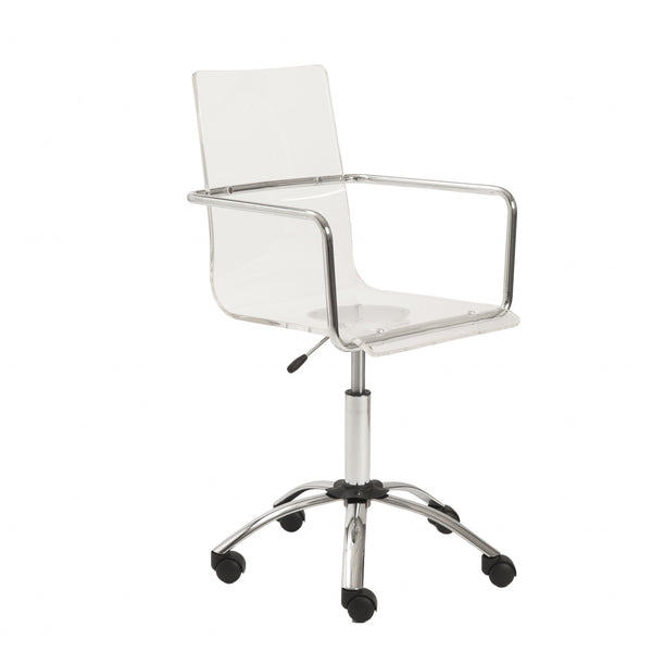 20.52" X 22.01" X 39.49" Office Chair in Clear with Chromed Steel Base