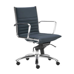 27.01" X 25.04" X 38" Low Back Office Chair in Blue with Chromed Steel Base