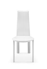 Set of 4 Modern Dining White Faux Leather Dining Chairs