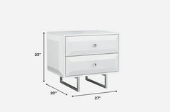 27 X 20 X 23 White Chrome Nightstand