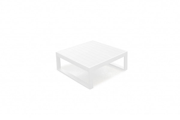 29.5 X 29.5 X 12 White Aluminum Coffee Table