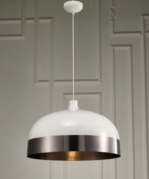 22 X 22 X 13.5 Silver Aluminum Pendant Lamp
