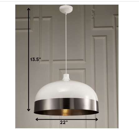 22 X 22 X 13.5 Silver Aluminum Pendant Lamp