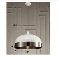 22 X 22 X 13.5 Silver Aluminum Pendant Lamp