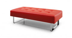 52 X 24 X 16 Red Faux Leather Bench