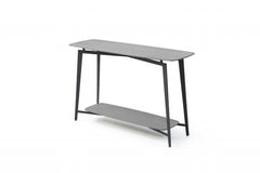 47 X 16 X 30 Grey Oak Metal Console