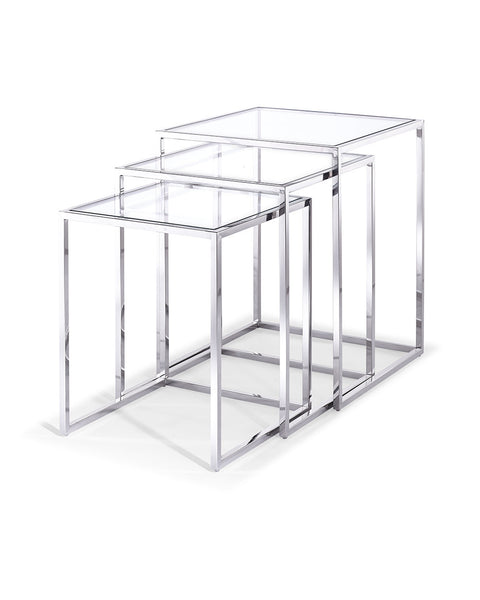 18 X 18 X 22 Clear Stainless Steel Side Table