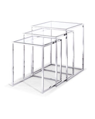 18 X 18 X 22 Clear Stainless Steel Side Table