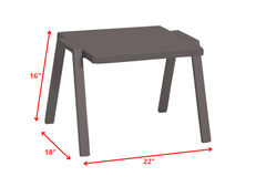 22 X 18 X 16 Taupe Aluminum Side Table