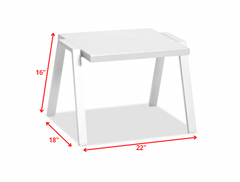 22 X 18 X 16 White Aluminum Side Table