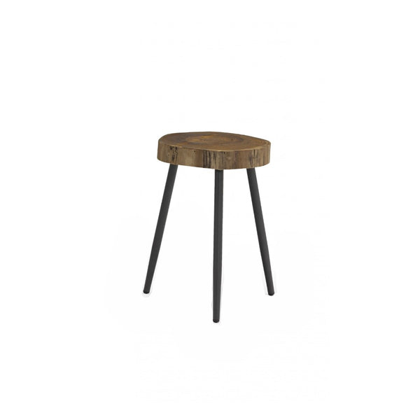 Set of 2 Natural Teak Wood Side Tables