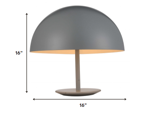 16 X 16 X 16 Grey Aluminum Table Lamp