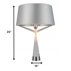 16 X 16 X 24 White Carbon Steel Table Lamp