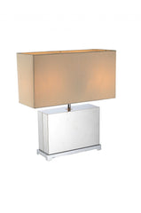 17 X 7 X 19 White Stainless Steel Table Lamp