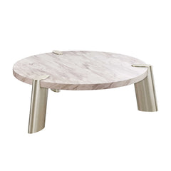 48 X 48 X 17 White Marble Coffee Table