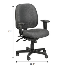 29.5" x 26" x 37" Charcoal Tilt Tension Control Fabric Chair