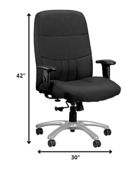 30" x 30.5" x 42" Black Fabric Chair