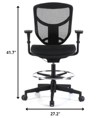 27.2" x 25.2" x 41.7" Black Mesh Extended Height Stool