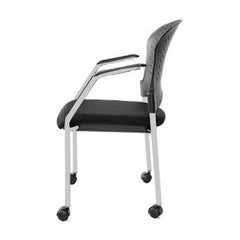 25" x 21" x 33.75" Grey Frame Plastic  Fabric Guest Chair