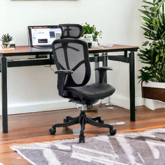 26" x 27.5" x 40" Black Mesh Low Tilt Chair