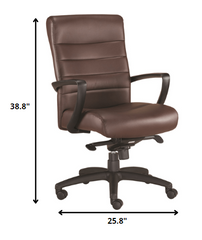 25.8" x 28.9" x 38.8" Brown Leather Chair