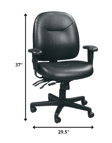 29.5" x 26" x 37" Black Leather Chair