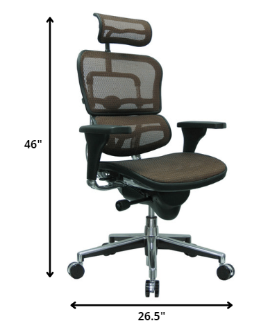 26.5" x 29" x 46" Orange Mesh Chair