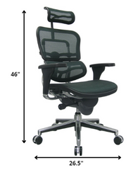 26.5" x 29" x 46" Green Mesh Chair