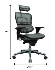 26.5" x 29" x 46" Grey Mesh Chair