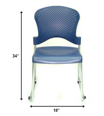 Set of 4 Navy Professional Grade Plastic Chairs