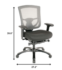 27.2" x 25.6" x 39.8" Grey Mesh / Fabric Chair